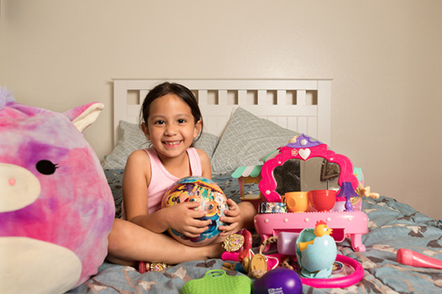 Jayla and her toys.