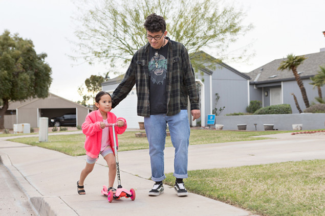 Angel and Jayla enjoy their new neighborhood.